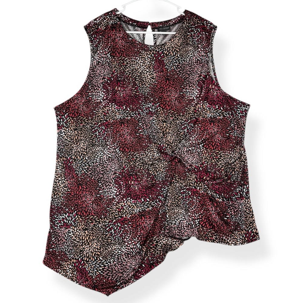 The Limited Blouse Womens Plus 3X Asymmetrical Hem Sleeveless Top Stretch